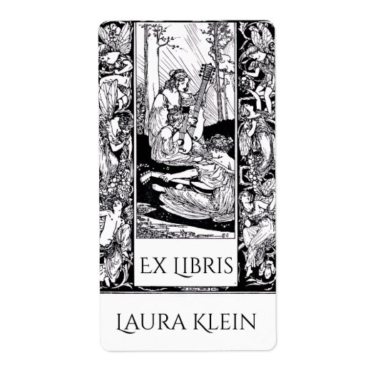 Vintage Ex Libris Bookplate ラベル (正面)
