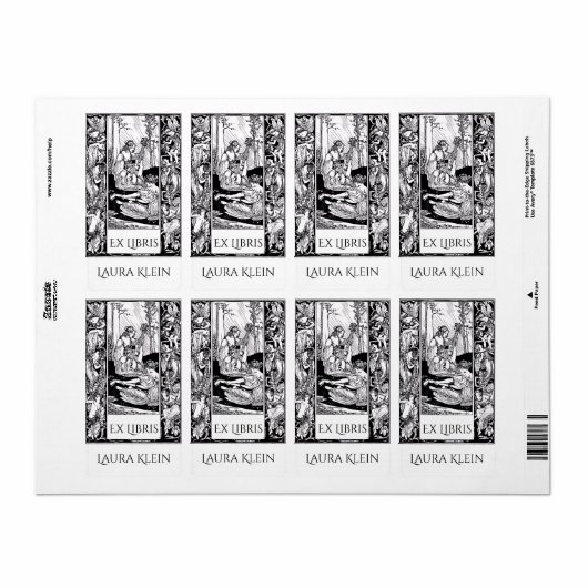 Vintage Ex Libris Bookplate  ラベル (フルシート)