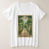 Vintage Ex Libris Garden Path Bookplate Art  プラスサイズTシャツ (デザイン正面)