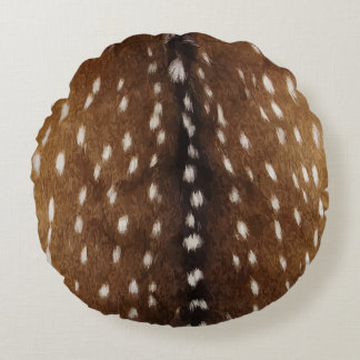 Vintage Exotic Axis Deer Hide Print ラウンドクッション