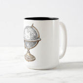 Vintage Explorer Antique Globe Graphic Mug ツートーンマグカップ (正面右)