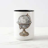 Vintage Explorer Antique Globe Graphic Mug ツートーンマグカップ (中央)