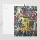 vintage face grunge mixed media collage ポストカード (正面/裏面)