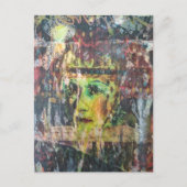 vintage face grunge mixed media collage ポストカード (正面)