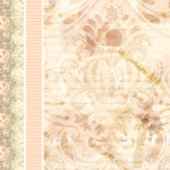 Vintage Faded Damask Floral Script  アクセントクッション