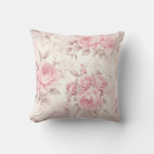 Vintage Faded Pink Roses クッション (正面)