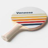 Vintage Faded Rainbow Angled Striping with Name 卓球ラケット (正面アングル)