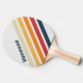 Vintage Faded Rainbow Angled Striping with Name 卓球ラケット (横)