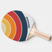 Vintage Faded Rainbow Circle Stripe with Name 卓球ラケット (横)