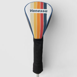 Vintage Faded Rainbow Pin Striped with Name ゴルフヘッドカバー