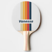 Vintage Faded Rainbow Pin Striped with Name 卓球ラケット (裏面)