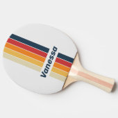 Vintage Faded Rainbow Pin Striped with Name 卓球ラケット (横)