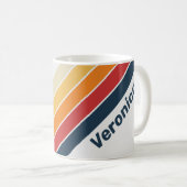 Vintage Faded Rainbow Stripes with Name コーヒーマグカップ (正面右)