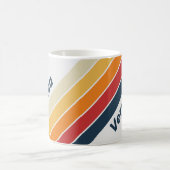 Vintage Faded Rainbow Stripes with Name コーヒーマグカップ (中央)