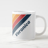 Vintage Faded Rainbow Stripes with Name ジャンボコーヒーマグカップ (右)