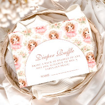 Vintage Fairy Baby Girl Baby Shower Diapper Raffle