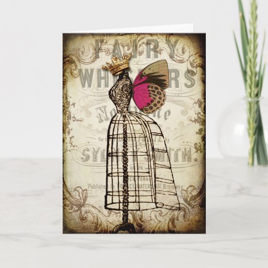 Vintage Fairy Dress Form Greeting Card カード (正面)