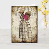 Vintage Fairy Dress Form Greeting Card カード (黄色い花)