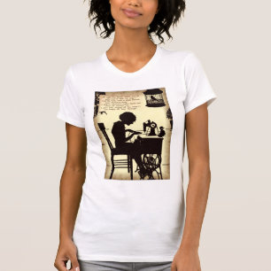 Vintage Fairy Poem歌う裁縫の女性 Tシャツ