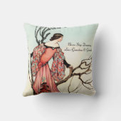 Vintage Fairy Tale Princess Whimsical Storybook クッション (裏面)
