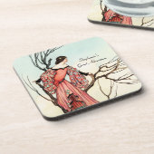 Vintage Fairy Tale Princess Whimsical Storybook コースター (左側)