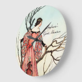 Vintage Fairy Tale Princess Whimsical Storybook ラージ壁時計 (傾斜)