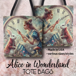 Vintage Fairytale Alice In Wonderland トートバッグ