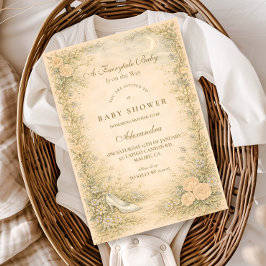 Vintage Fairytale Garden Baby Shower 招待状