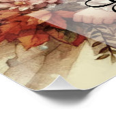 Vintage Fall Fairy with Autumn leaves  ポスター (コーナー)