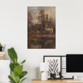 Vintage Fall Landscape Printable Art, Moody ポスター (ホームオフィス)