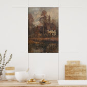 Vintage Fall Landscape Printable Art, Moody ポスター (キッチン)