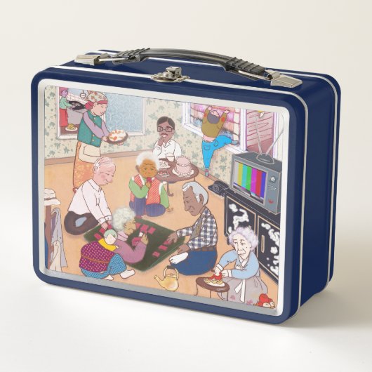 Vintage Family Art Lunch Box メタルランチボックス (正面)