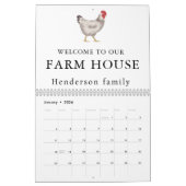 vintage Family Chicken Farm Business カレンダー (1月 2026)