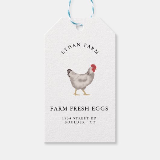 vintage Family Chicken Farm Business ギフトタグ (正面)