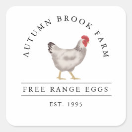 vintage Family Chicken Farm Business スクエアシール