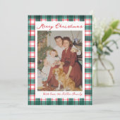 Vintage Family Christmas Card – Classic Plaid シーズンカード (スタンド正面)