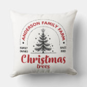 Vintage Family Farm Christmas Trees Customizable クッション (裏面)