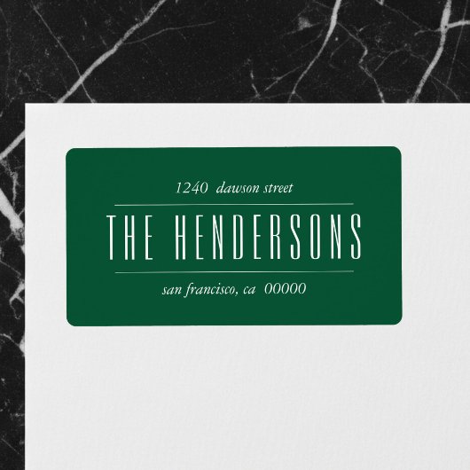 Vintage Family Name Emerald Green ラベル