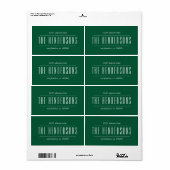 Vintage Family Name Emerald Green ラベル (フルシート)