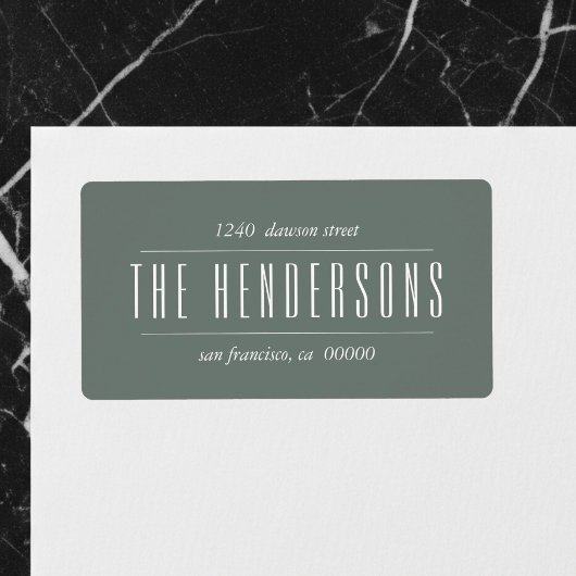 Vintage Family Name Green Address ラベル