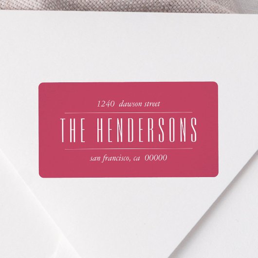 Vintage Family Name Red Address ラベル