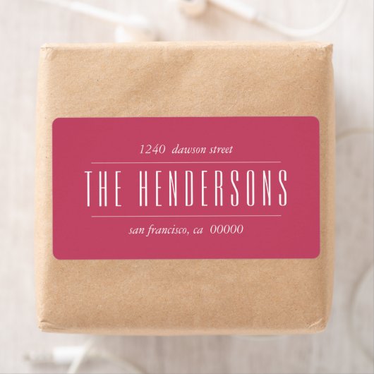 Vintage Family Name Red Address ラベル (インサイチュ)