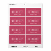 Vintage Family Name Red Address ラベル (フルシート)