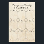 Vintage Family Weekly Calendar Wall Schedule ポスター<br><div class="desc">A vintage style weekly calendar. Great sizes to hang on the wall for family schedules. To use with a dry erase pen, be sure to place in a frame with glass or plexiglass. Dry erase markers will wipe off of the glass or plexi surface. Do not write directly on the...</div>
