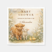 Vintage Farm Animals Meadow Baby Shower スタンダードカクテルナプキン (正面)