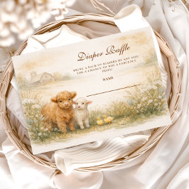 Vintage Farm Animals Meadow Diapper Raffle エンクロージャーカード