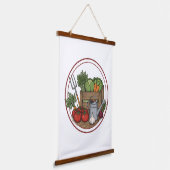 Vintage Farm Fresh Vegetable Crate Poster | Rustic 吊り下げ型タペストリー (傾斜あり)