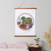 Vintage Farm Fresh Vegetable Crate Poster | Rustic 吊り下げ型タペストリー (寝室)