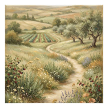 Vintage Farm Landscape Photo Print
