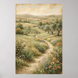 Vintage Farm Landscape Wall Art Poster ポスター
